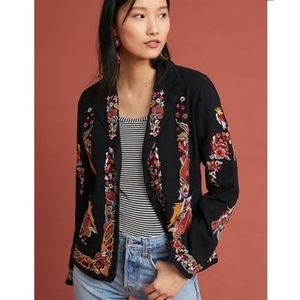 Anthropologie Maeve Ellen embroidered blazer